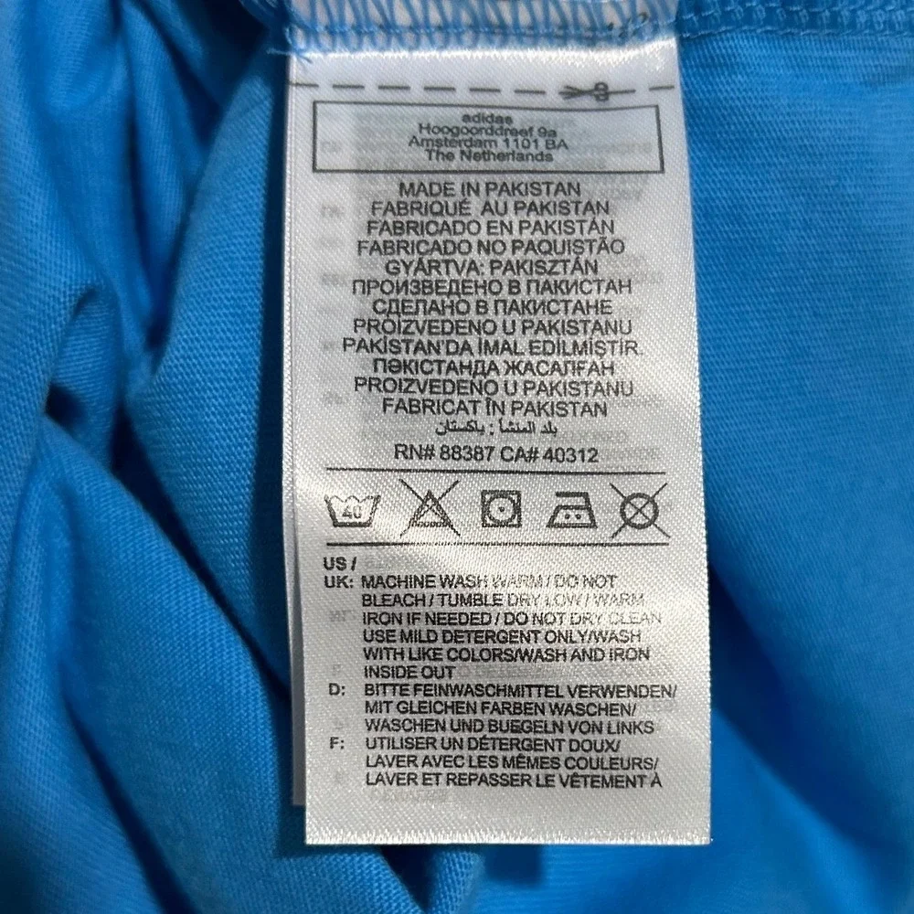 Adidas T-Shirt Mens 2XLT End Plastic Waste Blue Graphic Cotton M Boost‎ Rocket